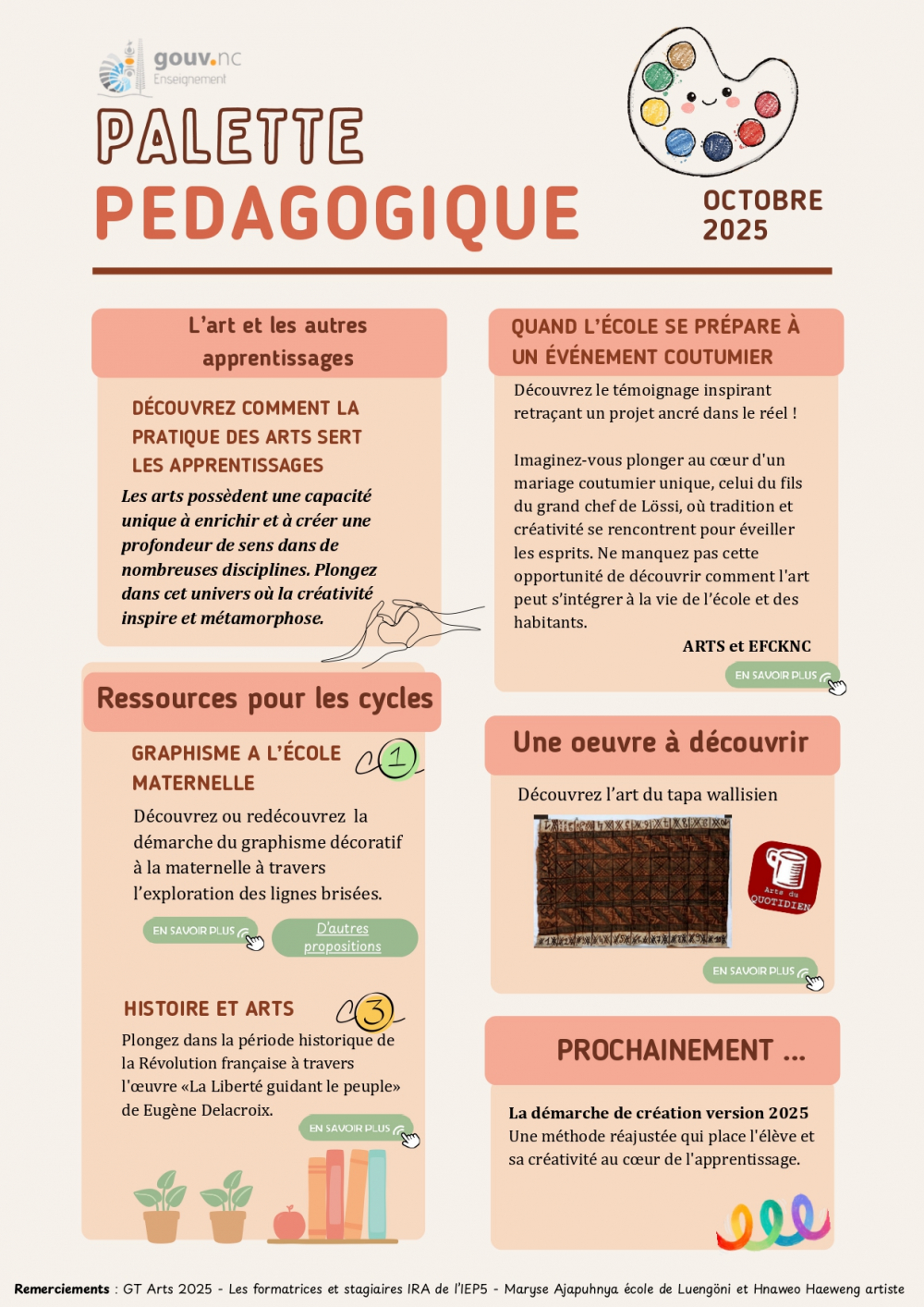 Palette pédagogique - Octobre 2025